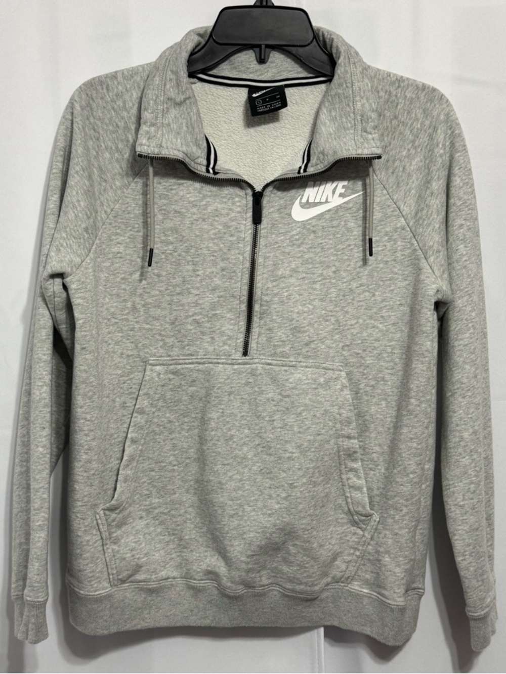 Nike Gray Half Zip Hoodie Sportswear Rally Fleece Logo Model Off Duty Gorpcore M